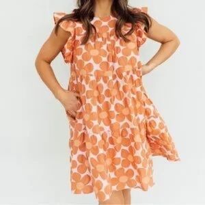 Orange Floral Dress